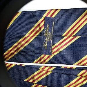 Brooks Brothers red, yellow and blue striped silk tie